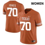 Texas Longhorns Women's #70 Christian Jones Authentic Orange NIL 2022 College Football Jersey PSN06P3R